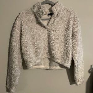 pacsun cropped sherpa